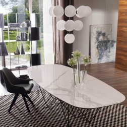 Tavolo ovale fisso Fil8 Ozzio piano in Ceramica 260x120 cm